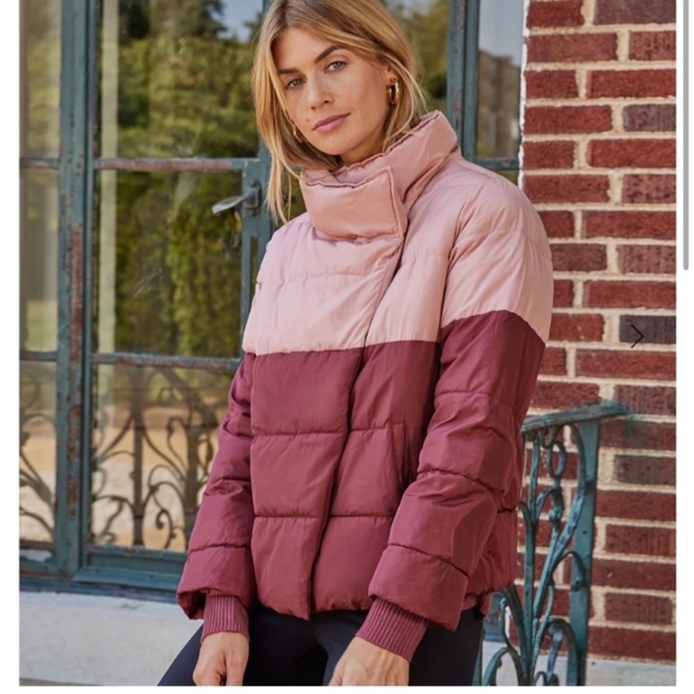 Summersalt Colorblock Puffer Jacket Two-Tone Pink Colorblock Design 🌸 M